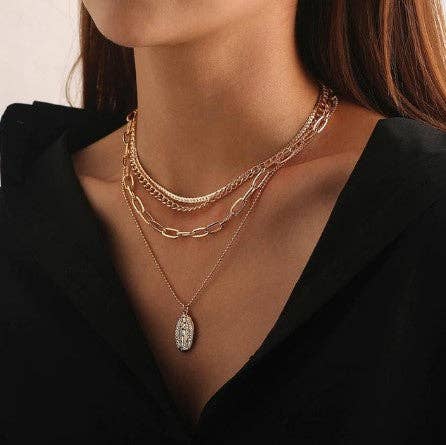 VINTAGE BOHEMIAN LAYERED NECKLACE: Moon