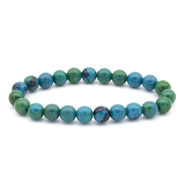 8MM Elastic Blue White Stone Bracelets