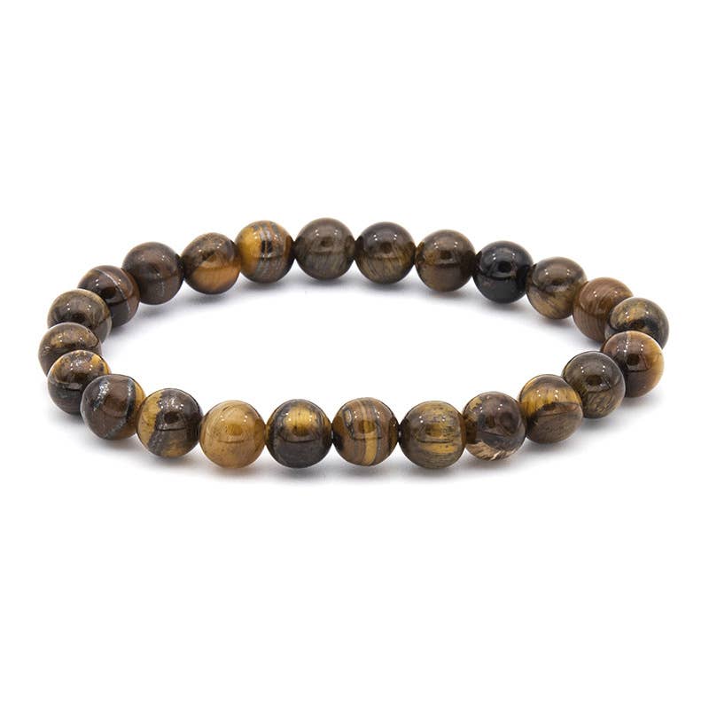 8MM Elastic Natural Stone Bracelets - CS: Amethyst