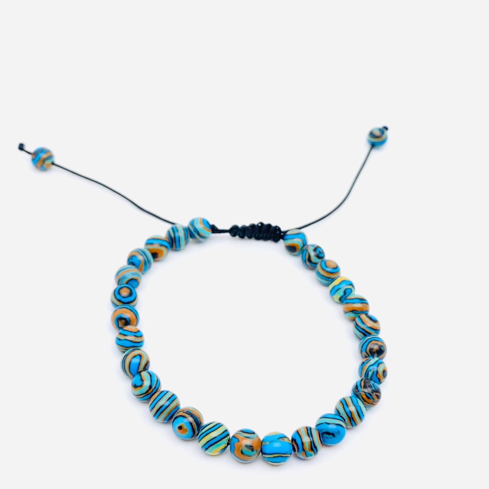 6mm Natural Stone Hand Woven Stretch Bracelets: Imitation turquoise, 6mm (stretchable)