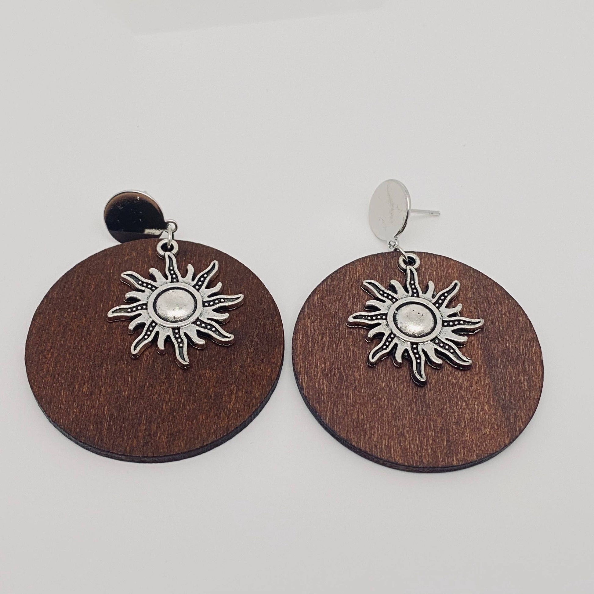 Sunflower Wooden Bohemian Earrings: 3