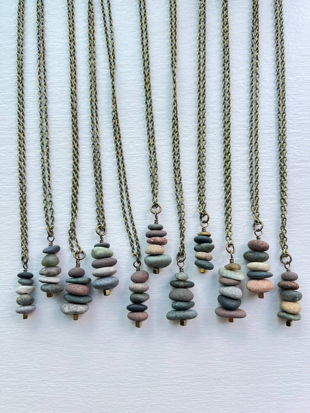 Lake Stones Cairn Necklace (18" Chain)