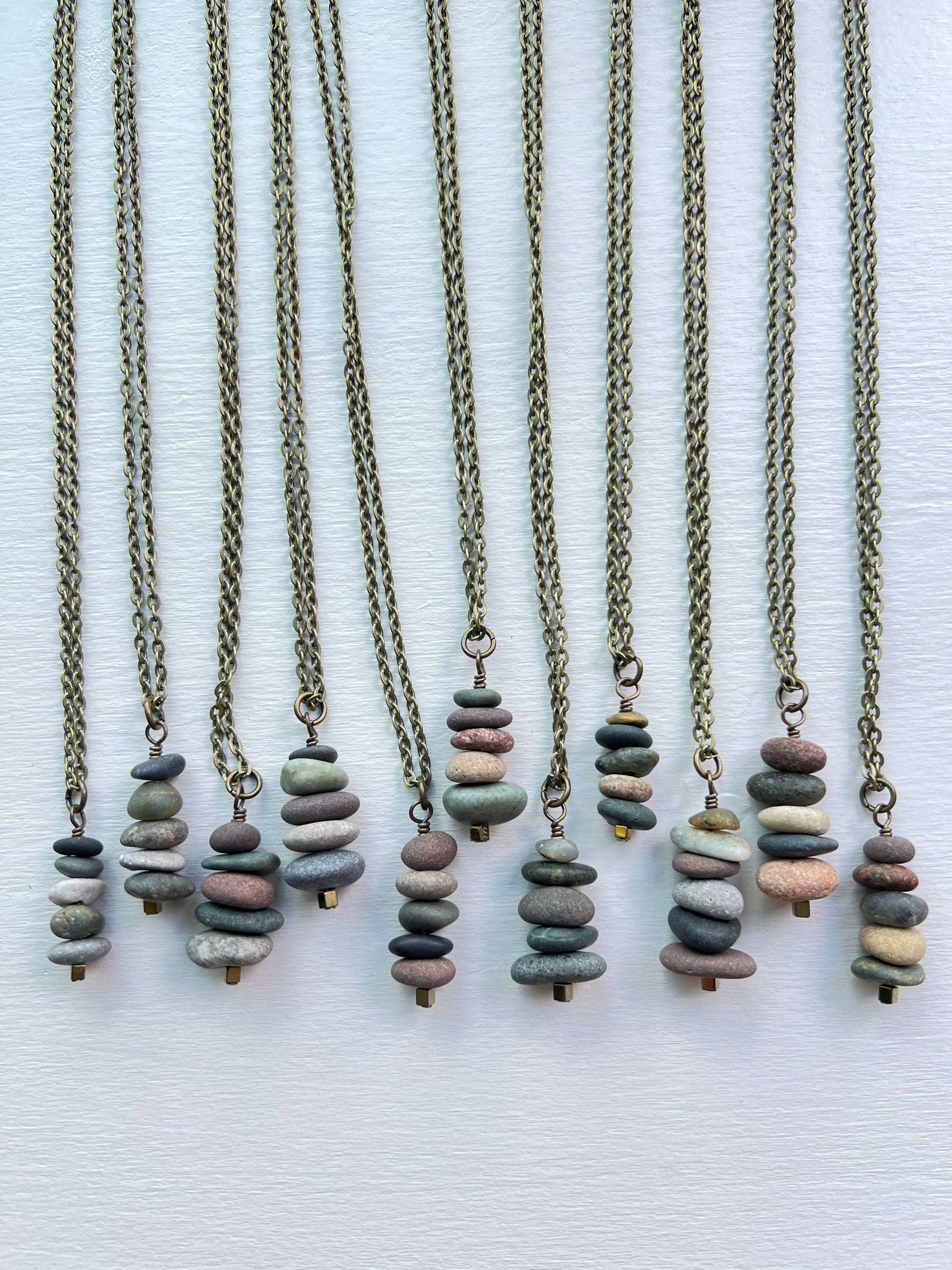 Lake Stones Cairn Necklace (18" Chain)