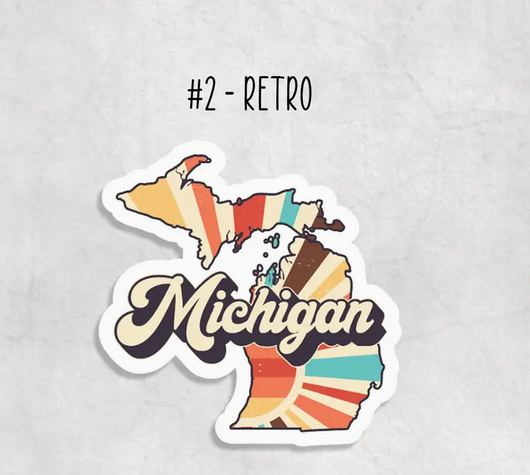 Michigan Stickers: Design 2 - Retro