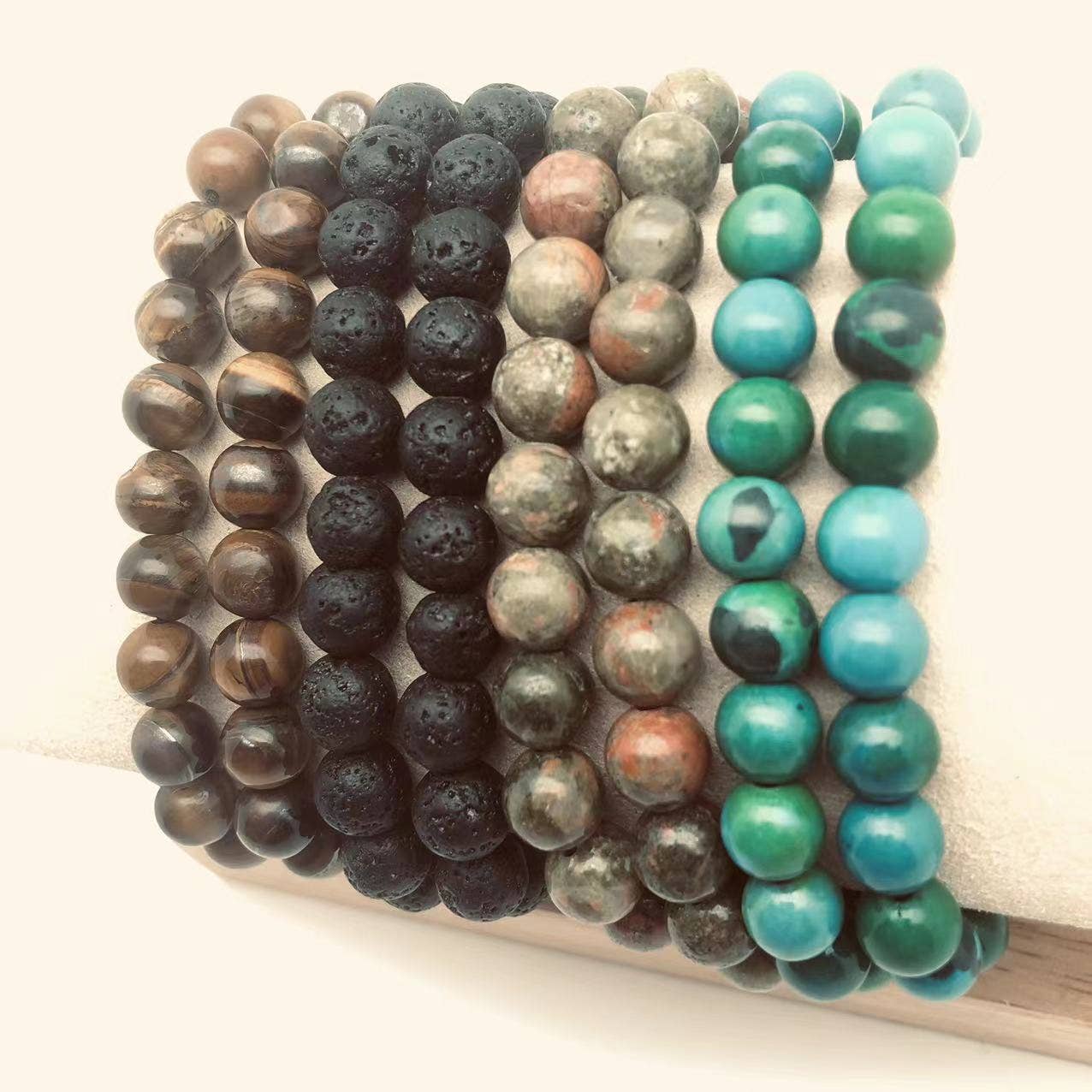 8MM Elastic Natural Stone Bracelets - CS: Amethyst