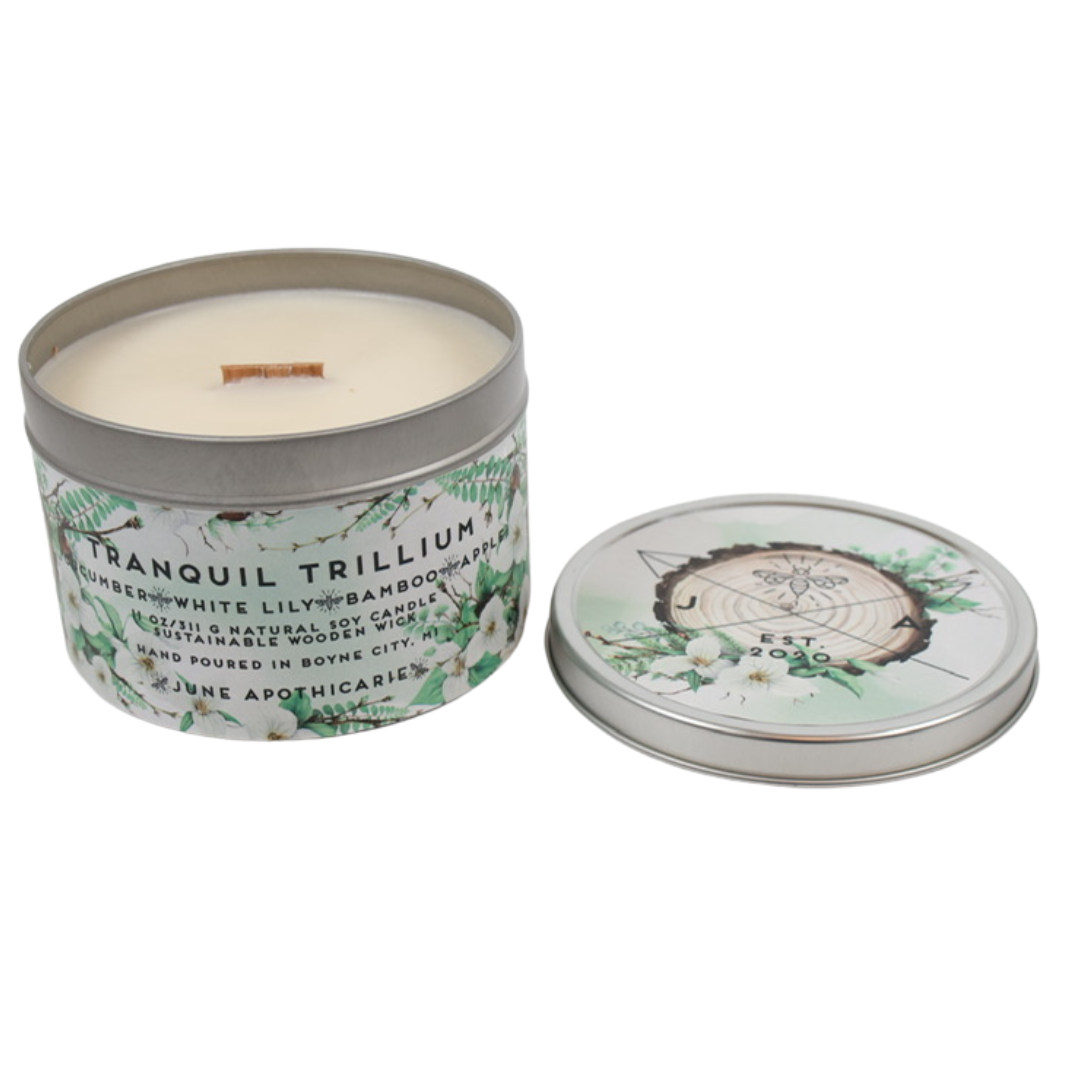 June Apothicarie Candle 11oz - Tranquil Trillium Wooden Wick