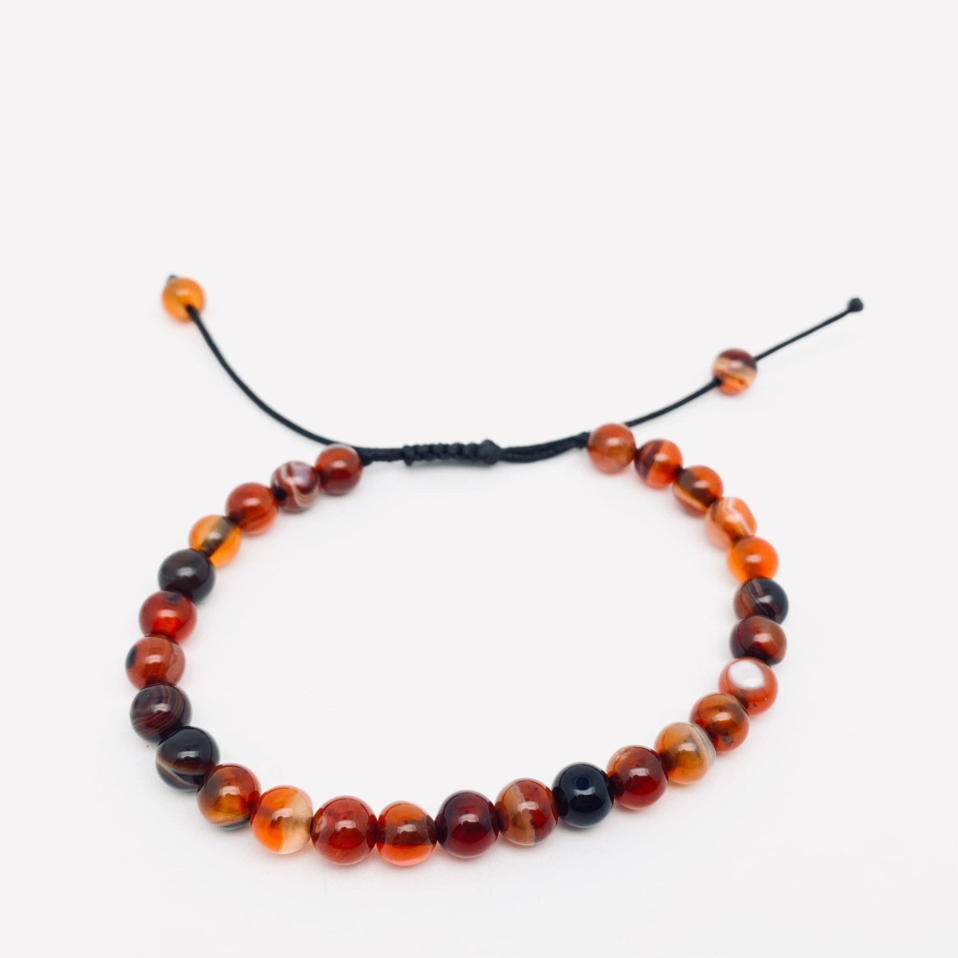 6mm Natural Stone Hand Woven Stretch Bracelets: White pine stone, 6mm (stretchable)