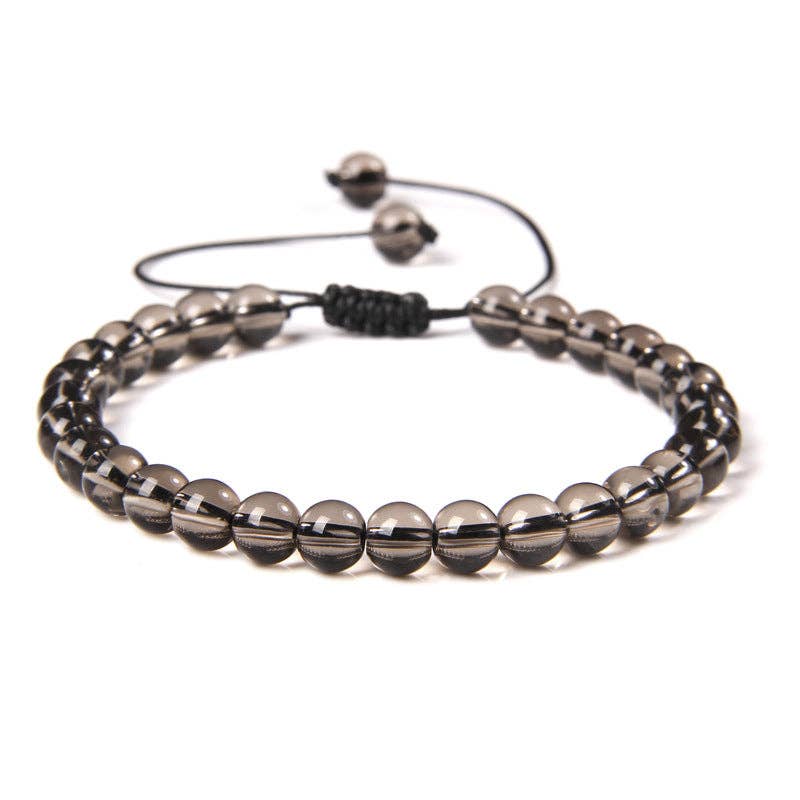 6mm Natural Stone Hand Woven Stretch Bracelets: Blue Peacock, 6mm (stretchable)