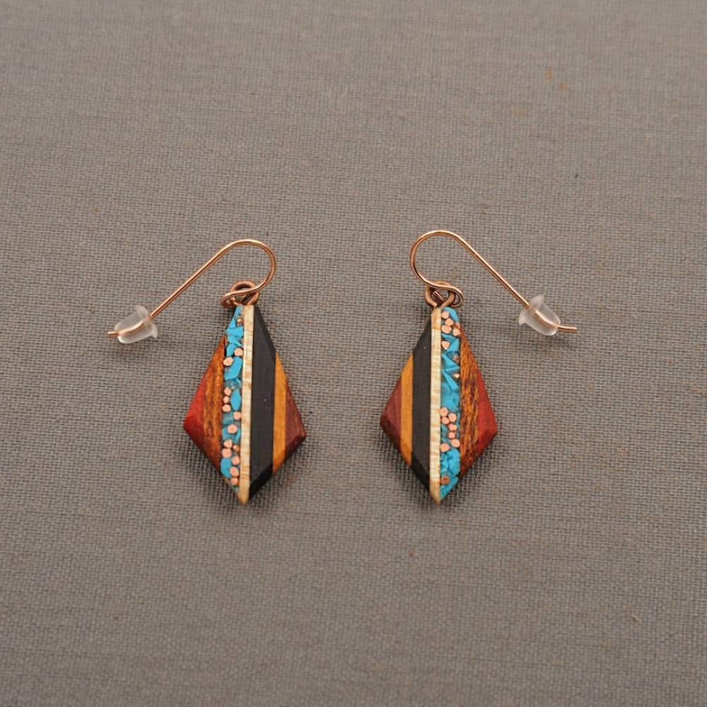 TEARDROP TURQUOISE COPPER EARRINGS (PAIR)