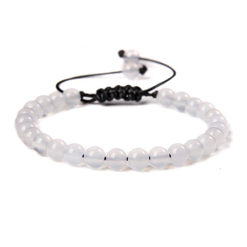 6mm Natural Stone Hand Woven Stretch Bracelets: Imitation turquoise, 6mm (stretchable)
