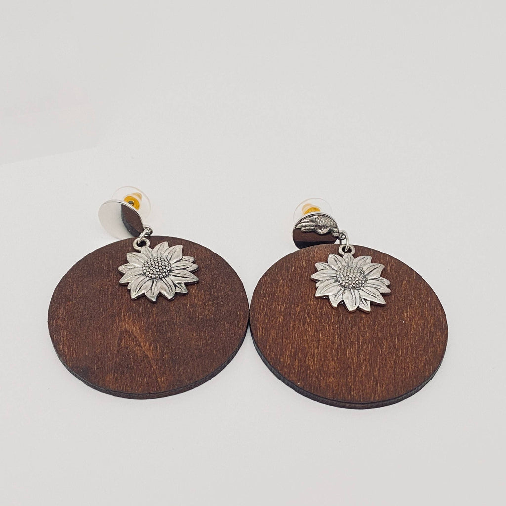 Sunflower Wooden Bohemian Earrings: 3