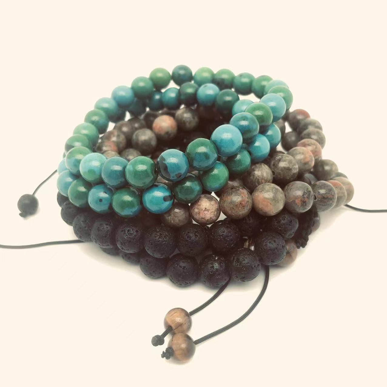 8MM Elastic Natural Stone Bracelets - CS: Amethyst