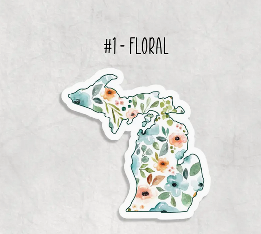 Michigan Stickers: Design 1 - Floral