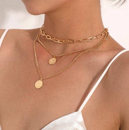 VINTAGE BOHEMIAN LAYERED NECKLACE: Moon