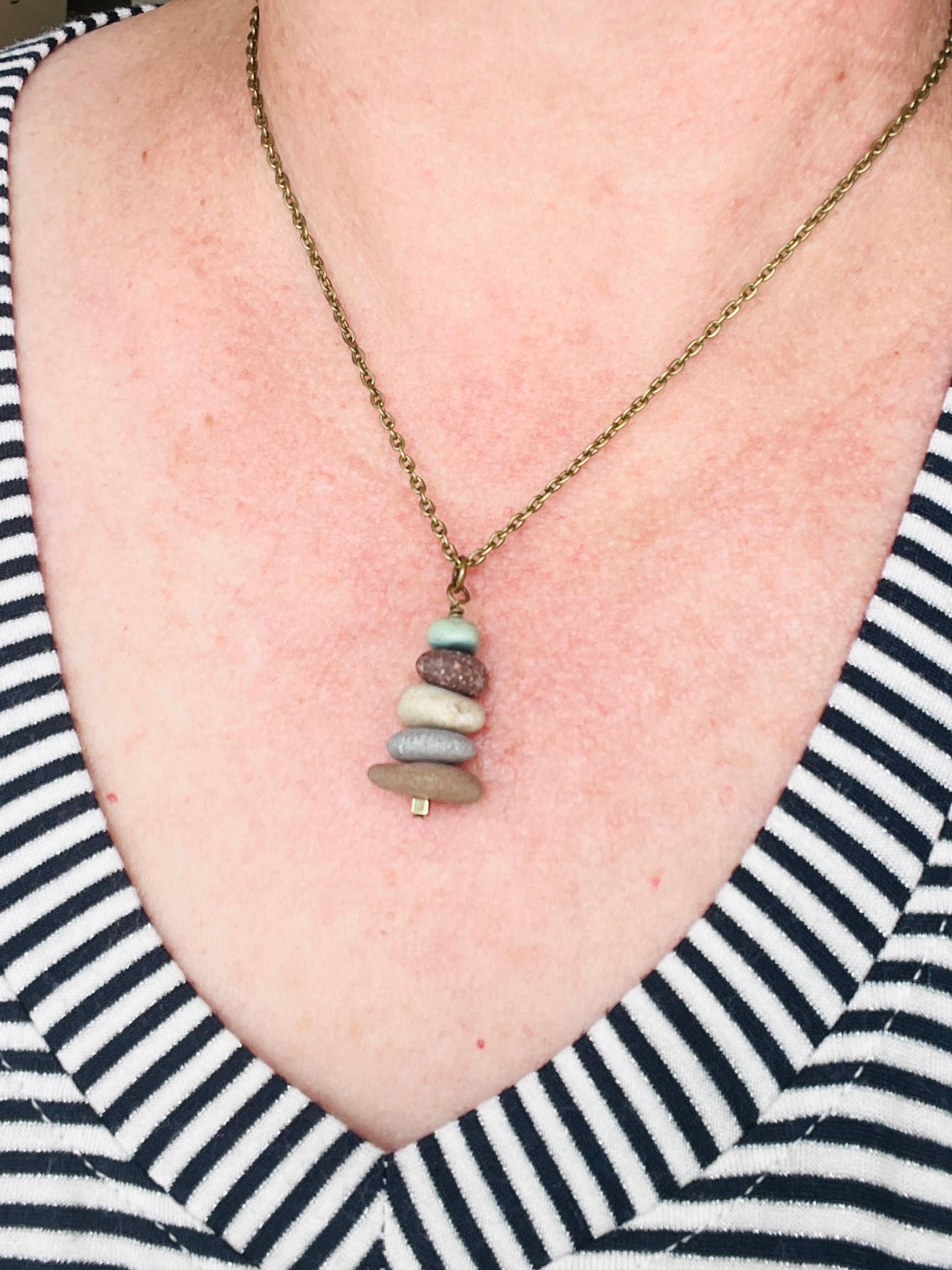 Lake Stones Cairn Necklace (18" Chain)