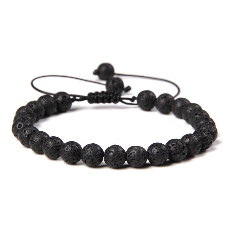 6mm Natural Stone Hand Woven Stretch Bracelets: Imitation turquoise, 6mm (stretchable)