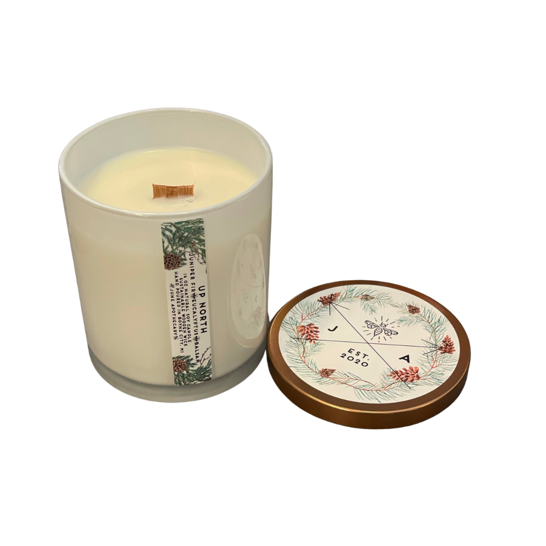 June Apothicarie Candle 12oz - Up North Tumbler Wooden Wick