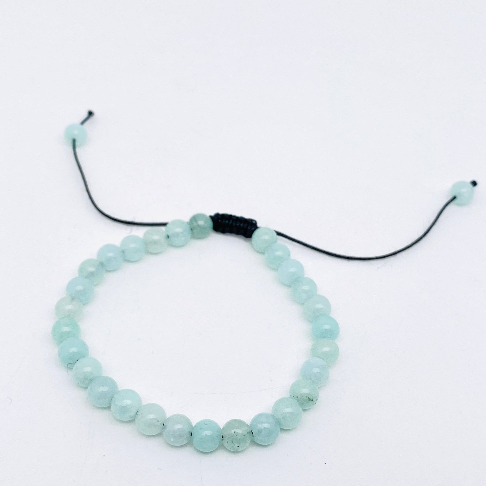 6mm Natural Stone Hand Woven Stretch Bracelets: White pine stone, 6mm (stretchable)