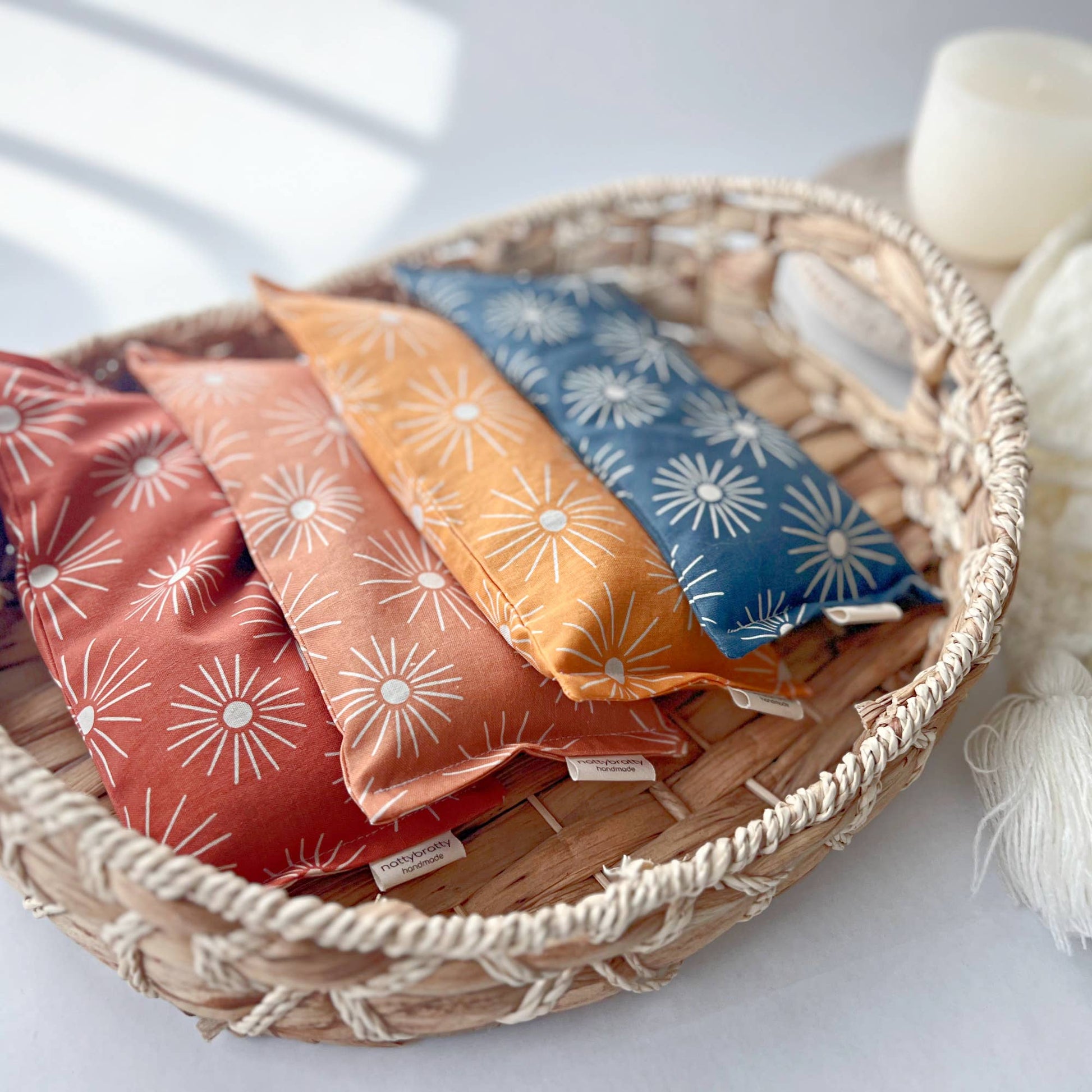 Unscented Eye Pillow - Sun Prints - Hot/Cold Pack - Migraine Mask: Midnight, Unscented : Flax Only