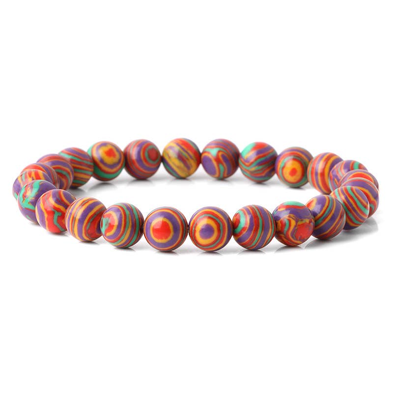 8MM Elastic Natural Stone Bracelets - CS: Amethyst
