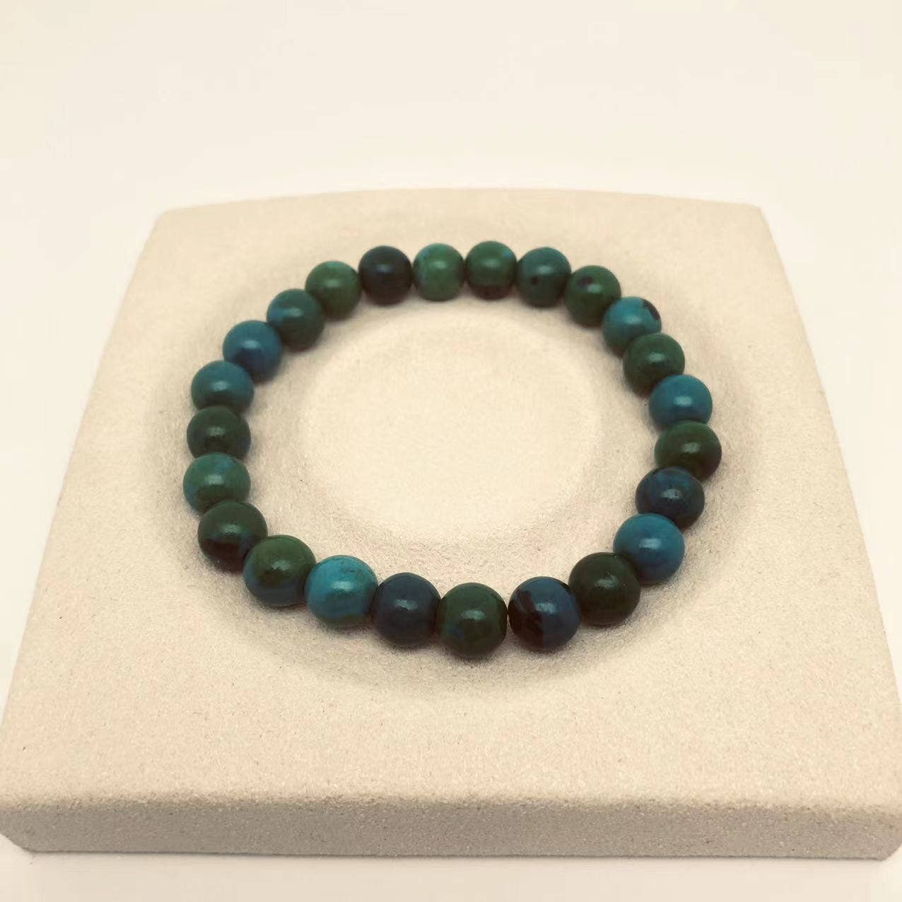 8MM Elastic Blue White Stone Bracelets