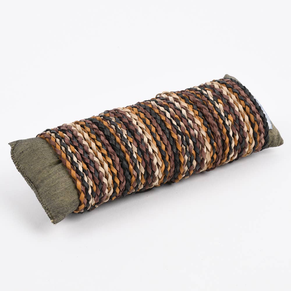 Small Braid Leather Pull Bracelet 30pk: Assorted