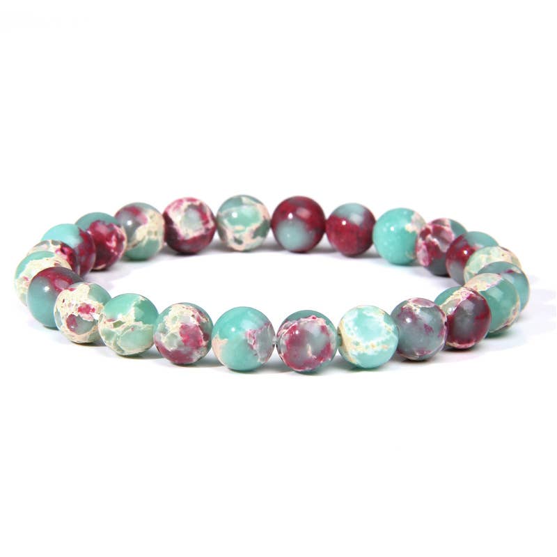 8MM Elastic Blue White Stone Bracelets