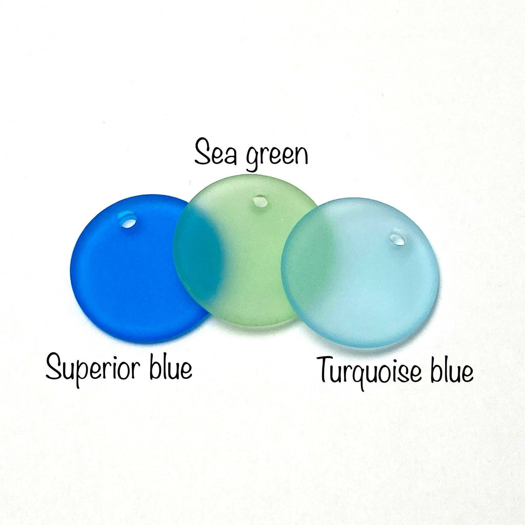 Michigan Beach Glass Pendant: Superior Blue