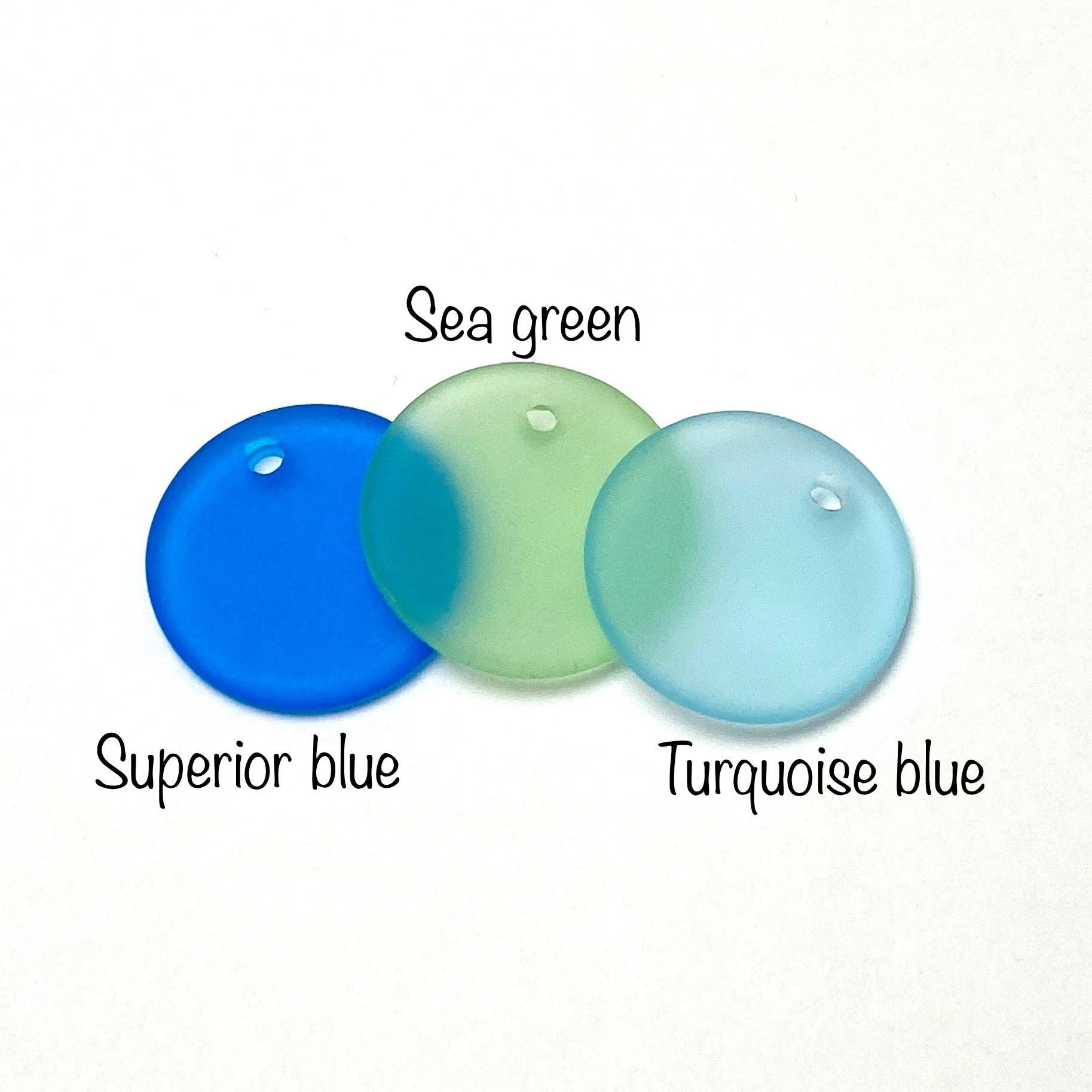 Michigan Beach Glass Pendant: Superior Blue
