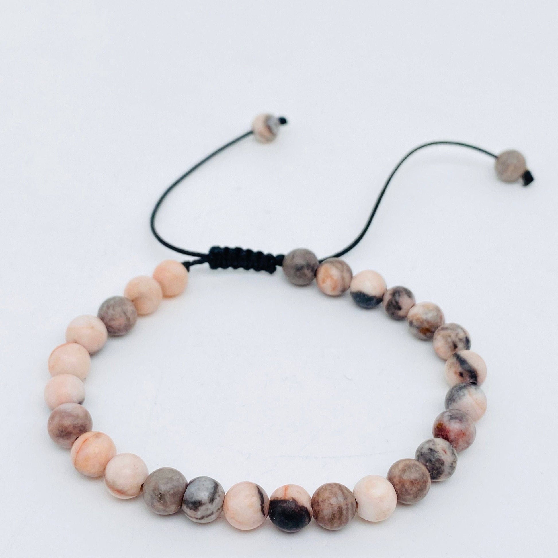 6mm Natural Stone Hand Woven Stretch Bracelets: Blue Peacock, 6mm (stretchable)