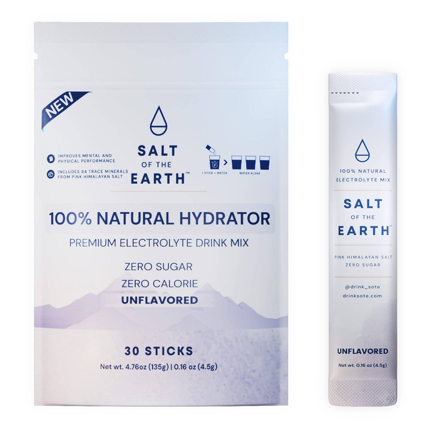Salt of the Earth | Natural Electrolytes | Unflavored: 12-stick box