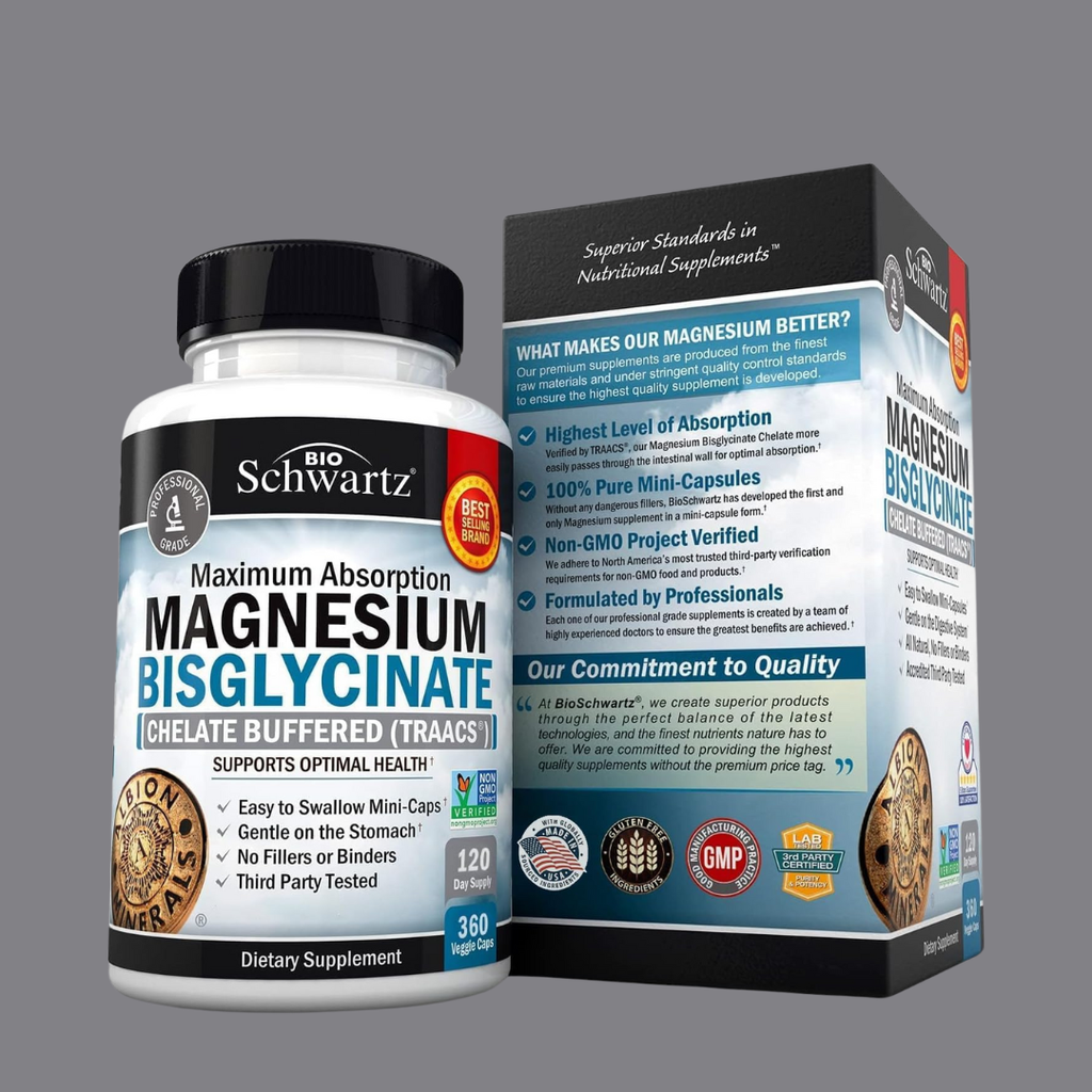 Magnesium Bisglycinate: Energy & Muscle Support (360 Cap)