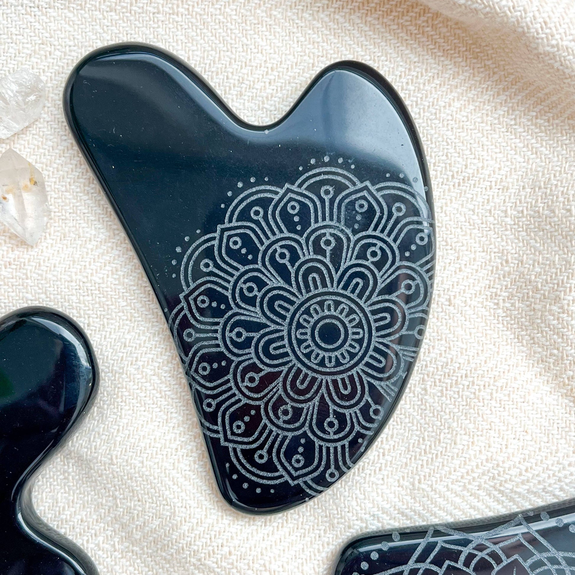 Jade Opalite Obsidian Gua Sha Stone Facial Massager Spa Gift: Henna, Opalite