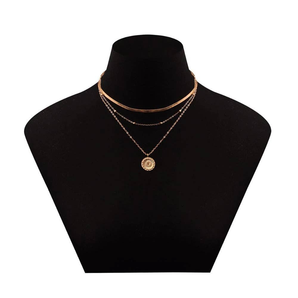 VINTAGE BOHEMIAN LAYERED NECKLACE: Moon