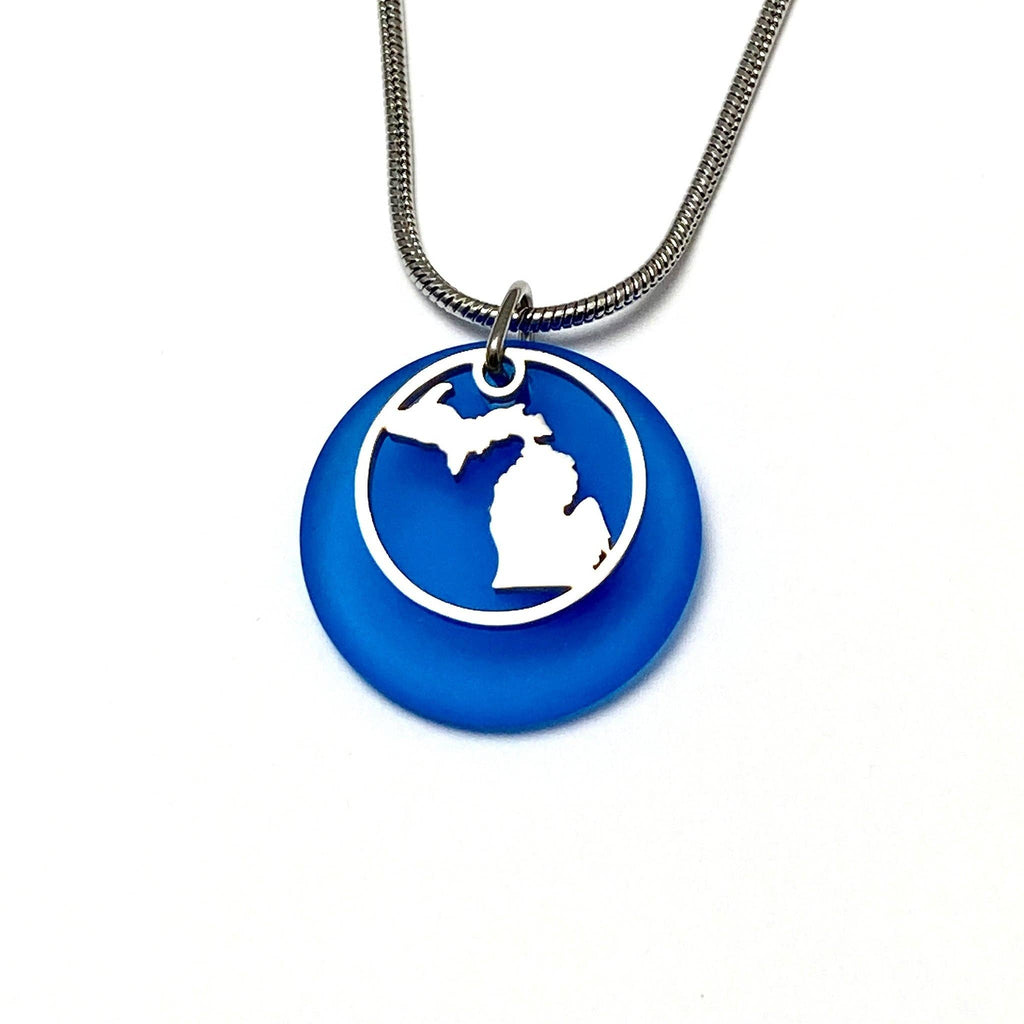 Michigan Beach Glass Pendant: Sea Green