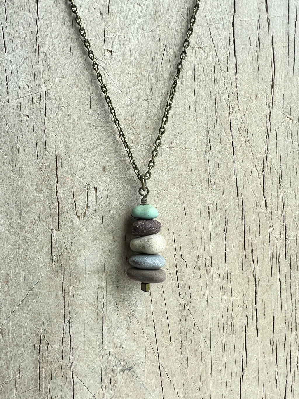 Lake Stones Cairn Necklace (18" Chain)