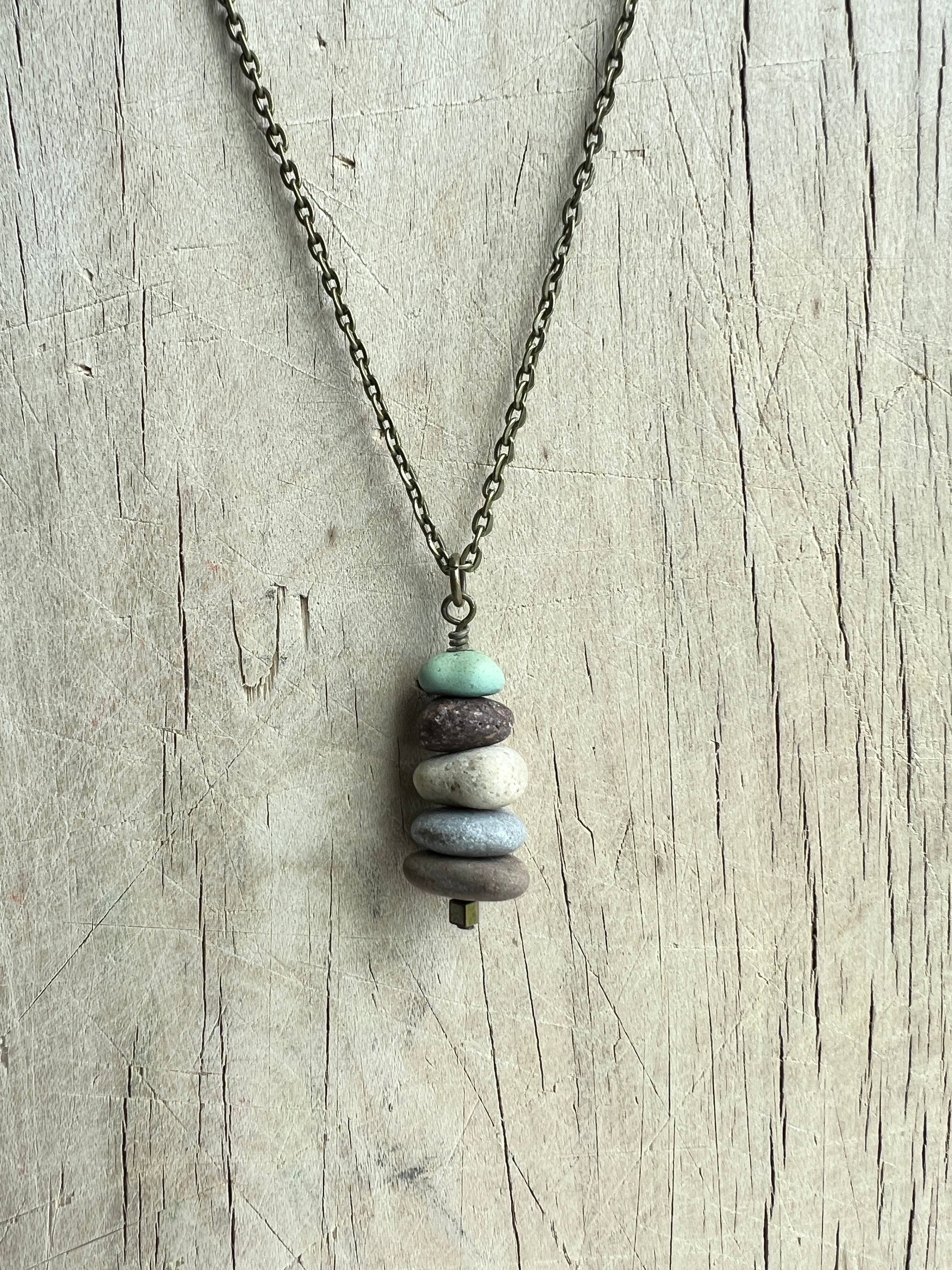 Lake Stones Cairn Necklace (18" Chain)